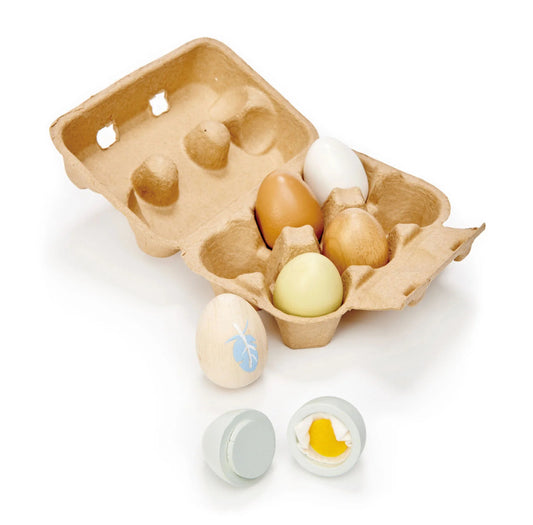 Wooden Eggs In Carton