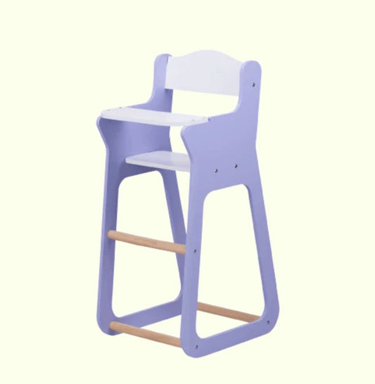 Wooden Line Dolls High Chair-Purple