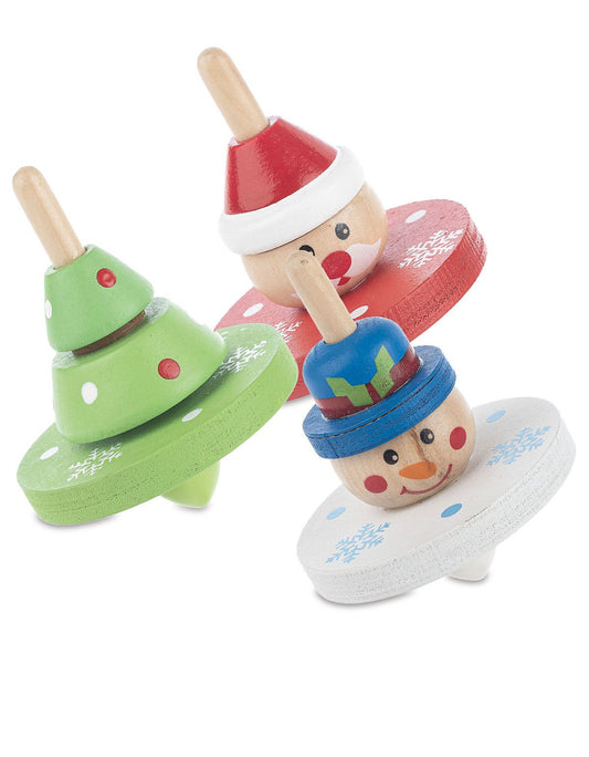 Wooden Holiday Spin Top
