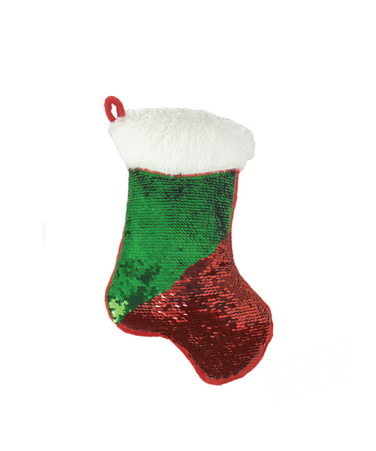 Red & Green Stocking Reversible Sequin Pillow