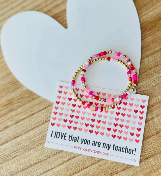 Valentine’s Beaded Bracelet Single