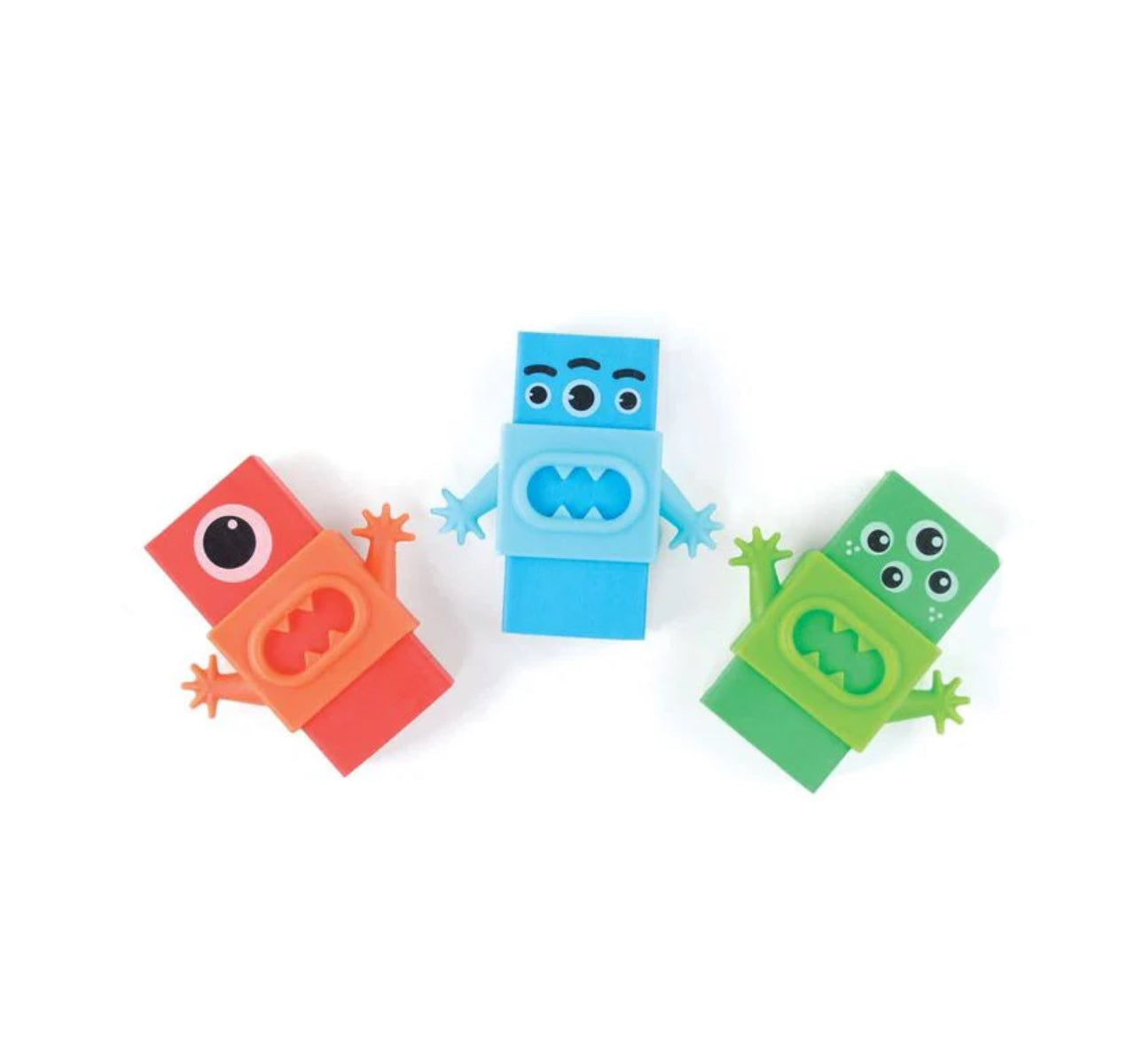 3 Pack Monster Erasers