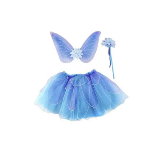 Purple & Blue Fancy Flutter Skirt With Wings & Wand