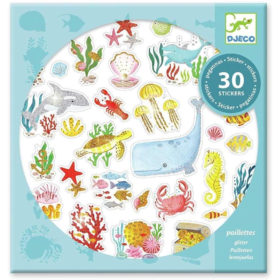 Aqua Dreams Glitter Stickers